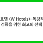 W 호텔 (W Hotels): 독창적인 경험을 위한 최고의 선택