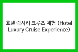 호텔 럭셔리 크루즈 체험 (Hotel Luxury Cruise Experience)