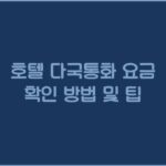 호텔 다국통화 요금 확인 방법 및 팁