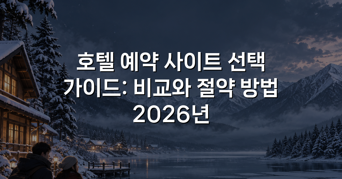호텔 예약 사이트 선택 가이드: 비교와 절약 방법 2026년