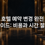 호텔 예약 변경 완전 가이드: 비용과 시간 절약
