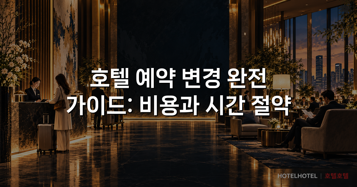 호텔 예약 변경 완전 가이드: 비용과 시간 절약