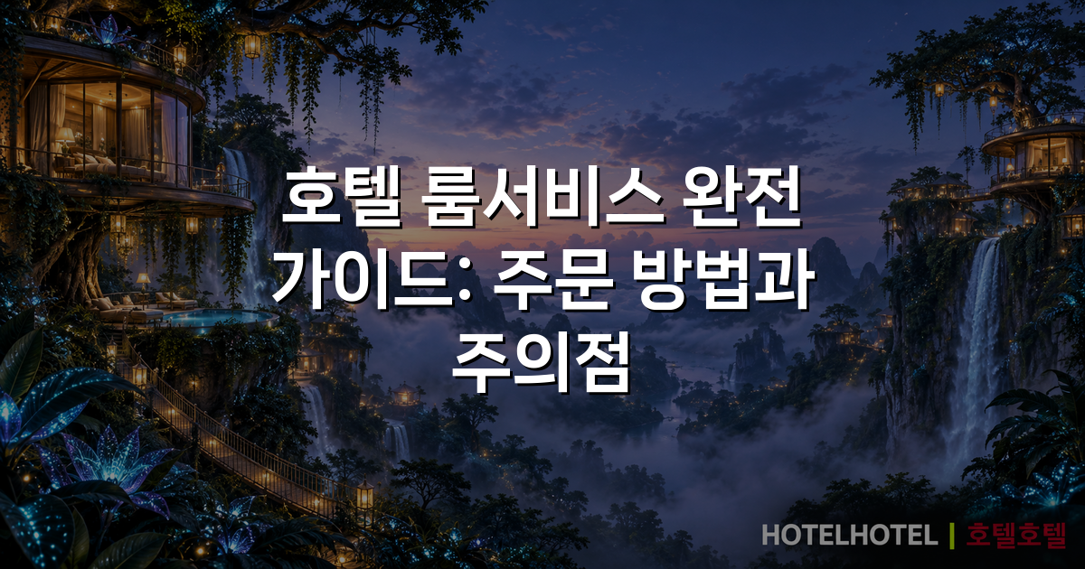 호텔 룸서비스 완전 가이드: 주문 방법과 주의점