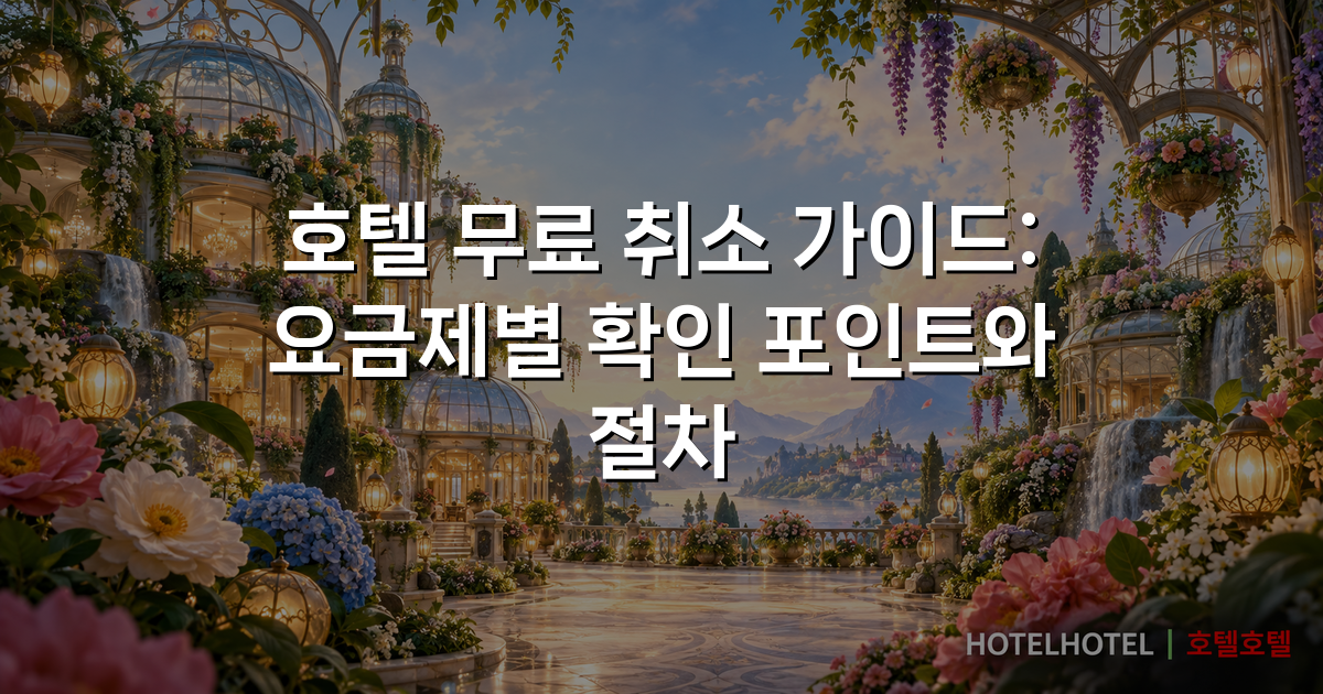 호텔 무료 취소 가이드: 요금제별 확인 포인트와 절차