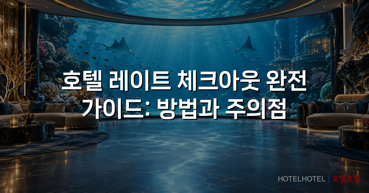 호텔 레이트 체크아웃 완전 가이드: 방법과 주의점