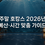 주말 호캉스 2026년 예산·시간 맞춤 가이드 주말 호캉스 2026년 예산·시간 맞춤 가이드
