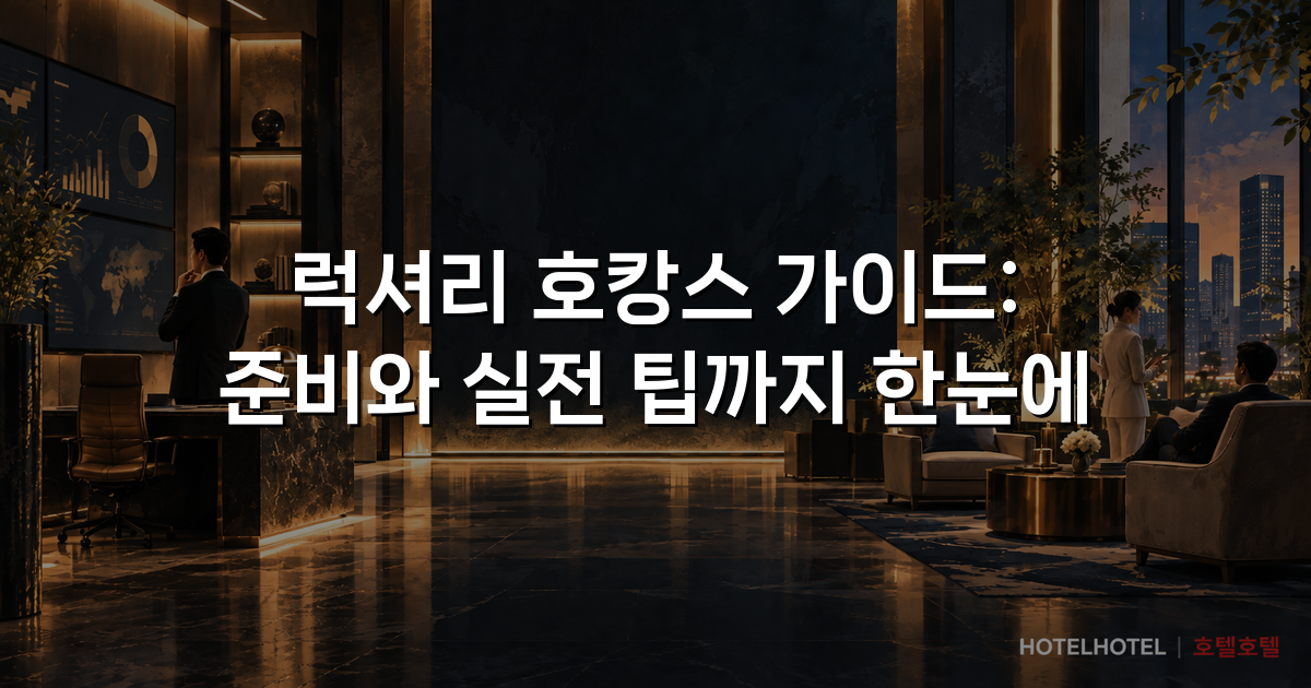럭셔리 호캉스 가이드: 준비와 실전 팁까지 한눈에