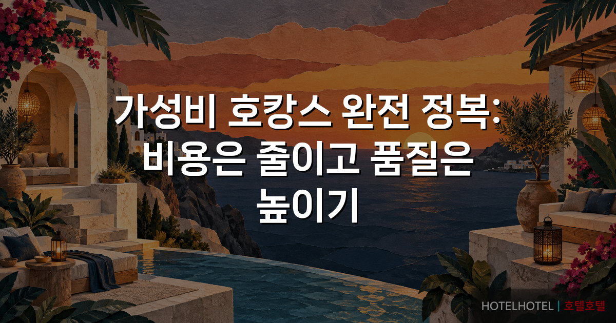 가성비 호캉스 완전 정복: 비용은 줄이고 품질은 높이기
