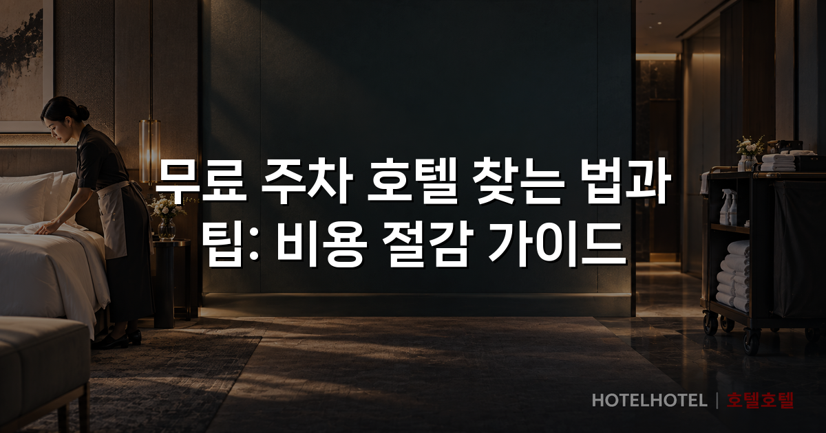 무료 주차 호텔 찾는 법과 팁: 비용 절감 가이드
