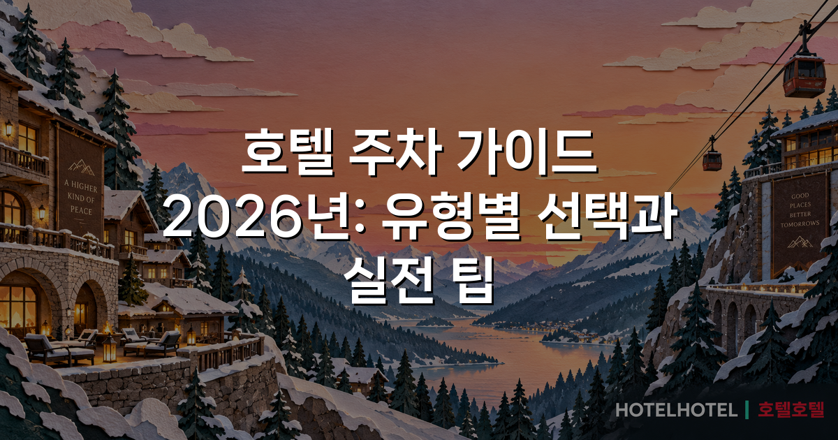 호텔 주차 가이드 2026년: 유형별 선택과 실전 팁