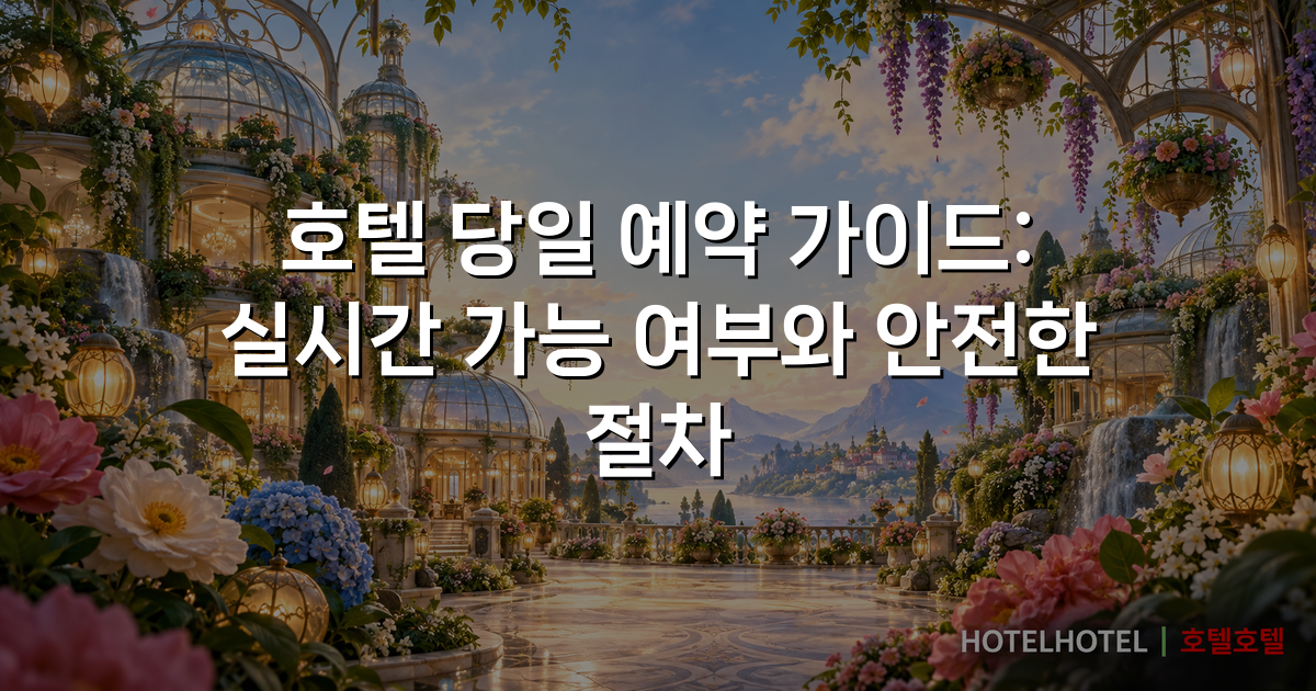 호텔 당일 예약 가이드: 실시간 가능 여부와 안전한 절차