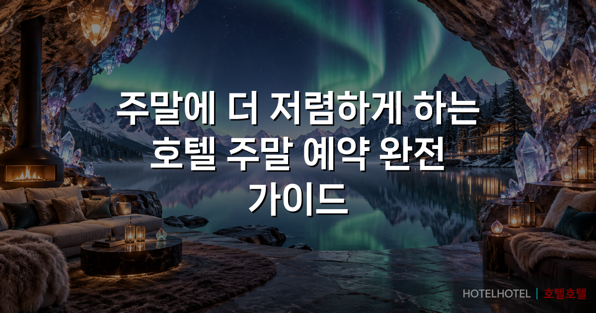 주말에 더 저렴하게 하는 호텔 주말 예약 완전 가이드