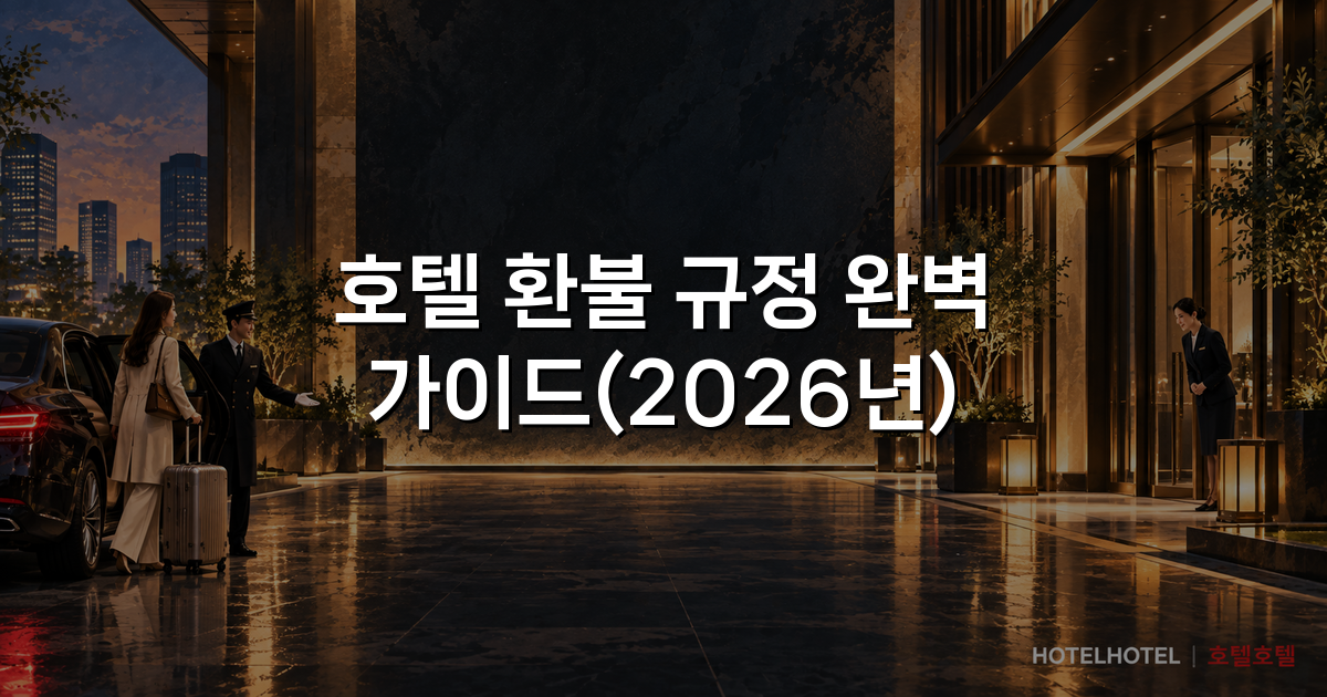 호텔 환불 규정 완벽 가이드(2026년)