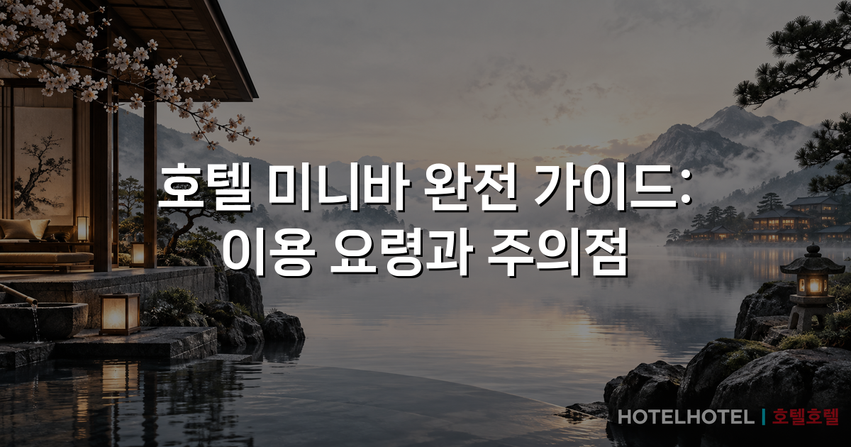 호텔 미니바 완전 가이드: 이용 요령과 주의점