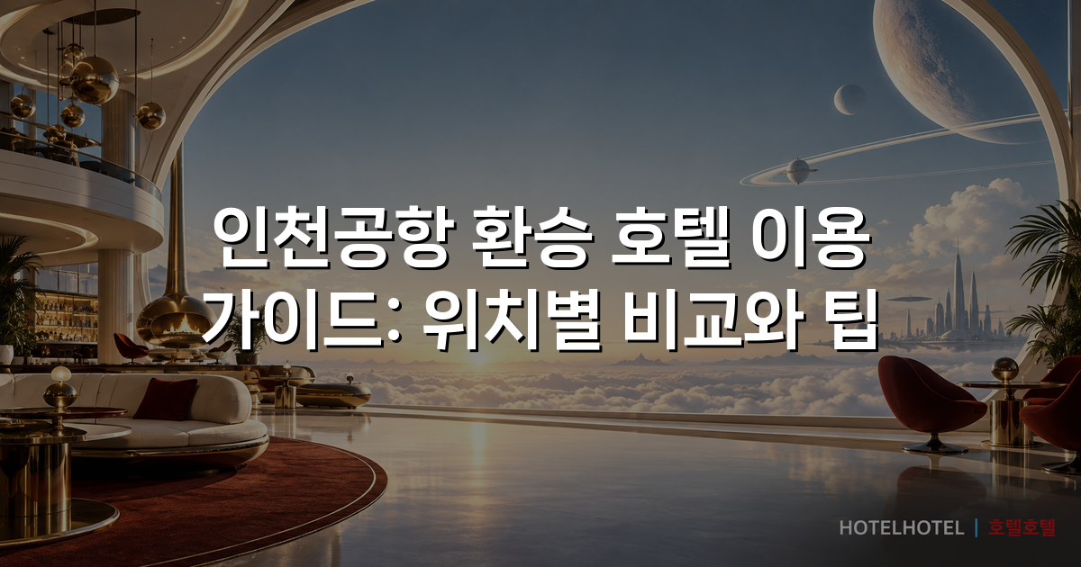 인천공항 환승 호텔 이용 가이드: 위치별 비교와 팁