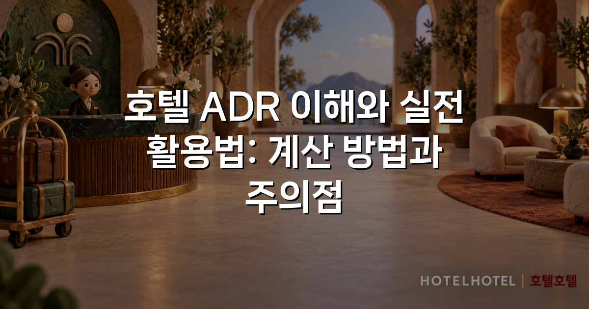 호텔 ADR 이해와 실전 활용법: 계산 방법과 주의점