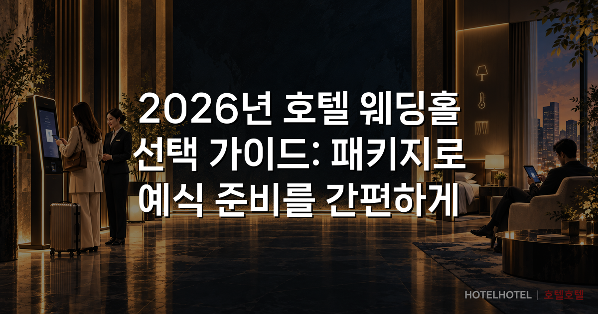 2026년 호텔 웨딩홀 선택 가이드: 패키지로 예식 준비를 간편하게