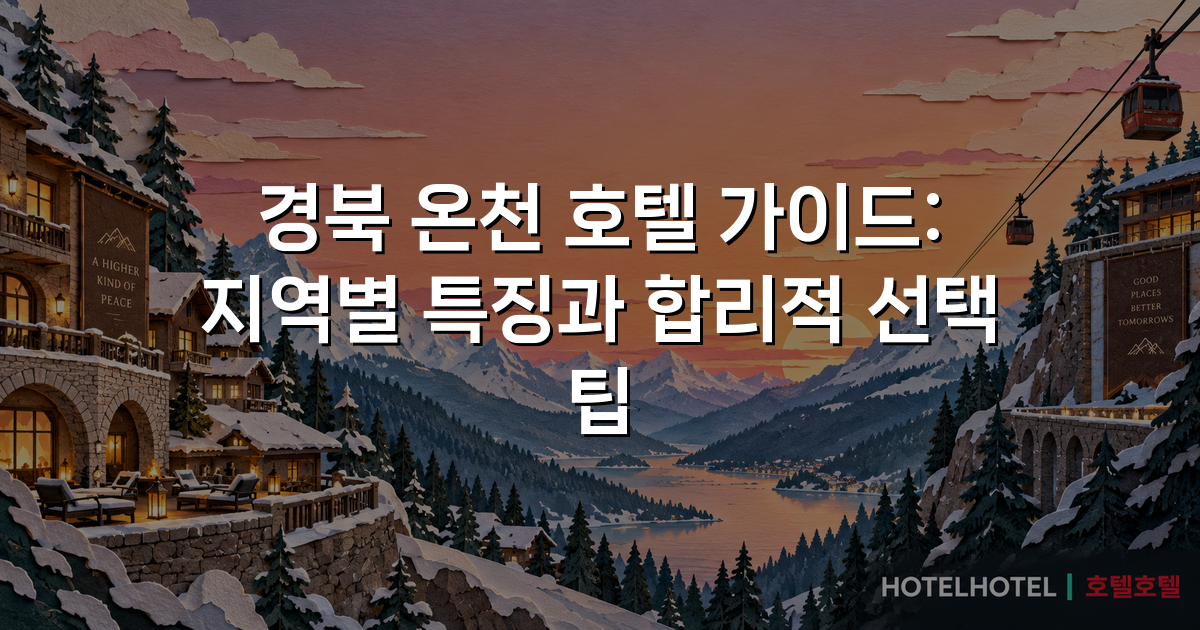 경북 온천 호텔 가이드: 지역별 특징과 합리적 선택 팁