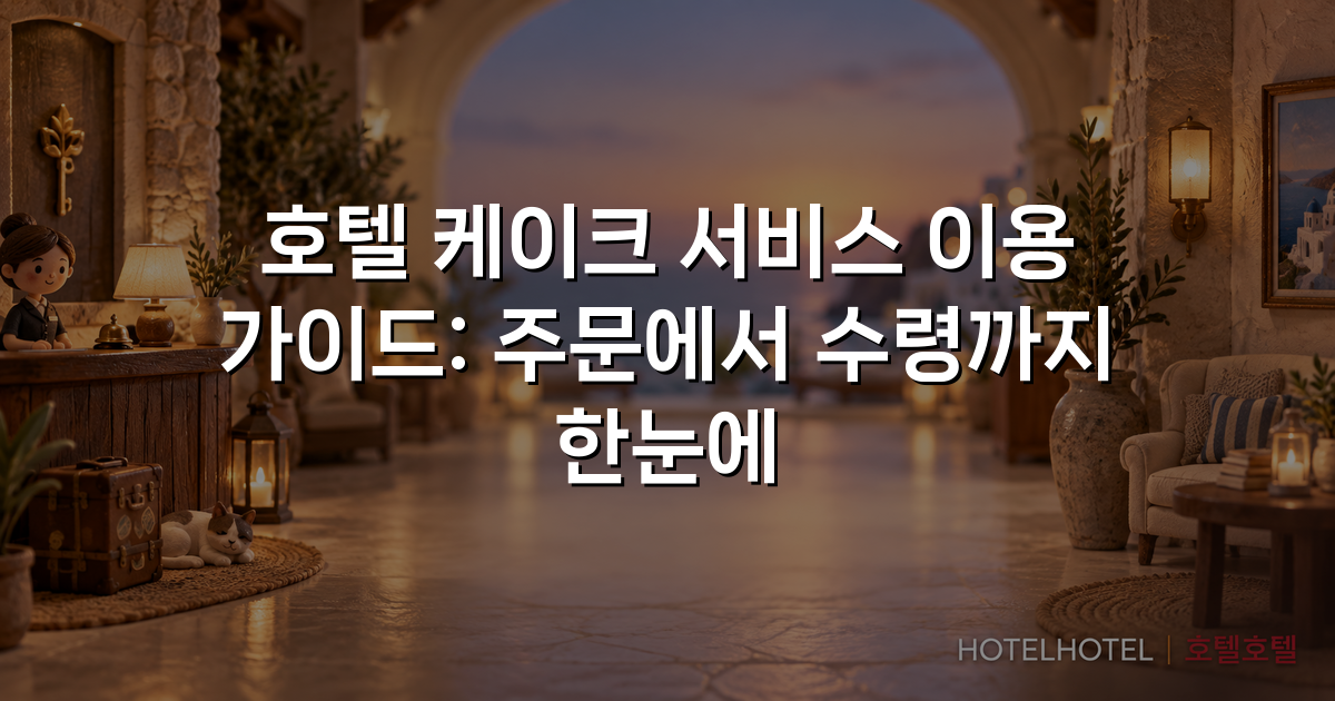 호텔 케이크 서비스 이용 가이드: 주문에서 수령까지 한눈에