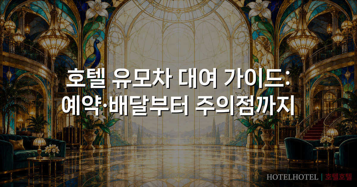 호텔 유모차 대여 가이드: 예약·배달부터 주의점까지