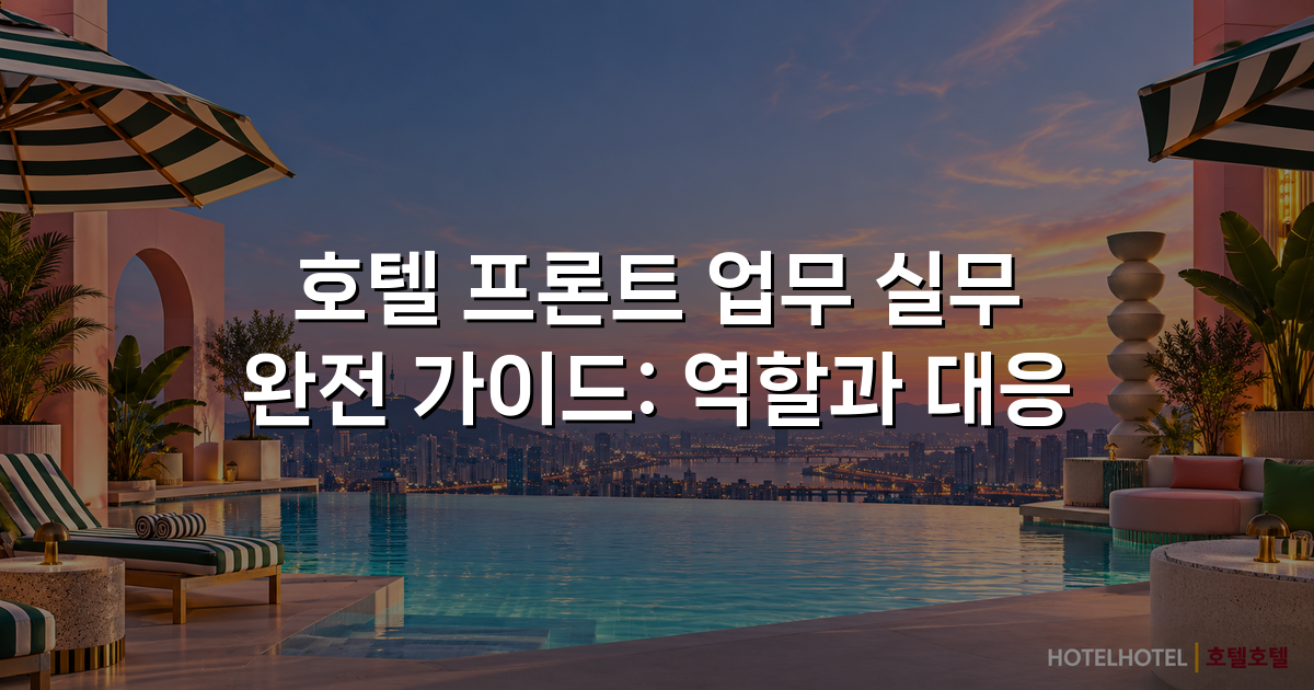 호텔 프론트 업무 실무 완전 가이드: 역할과 대응 호텔 프론트 업무 실무 완전 가이드: 역할과 대응