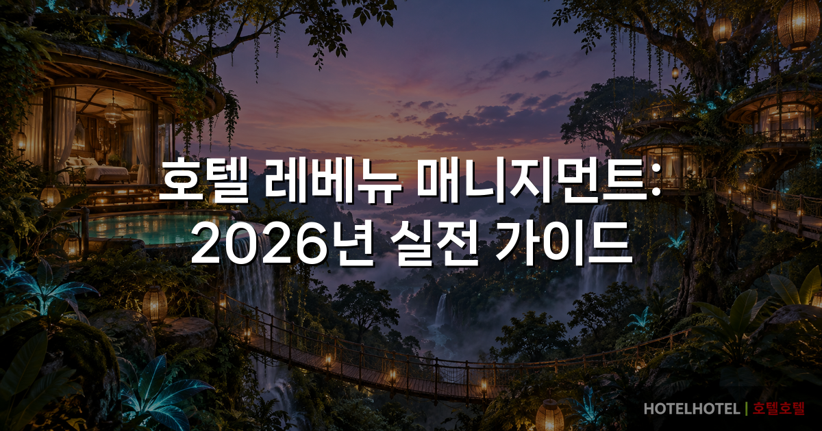 호텔 레베뉴 매니지먼트: 2026년 실전 가이드
