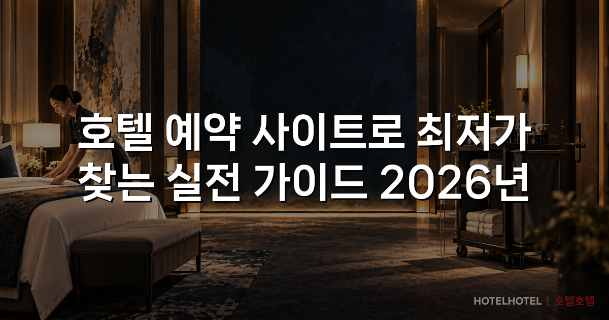 호텔 예약 사이트로 최저가 찾는 실전 가이드 2026년