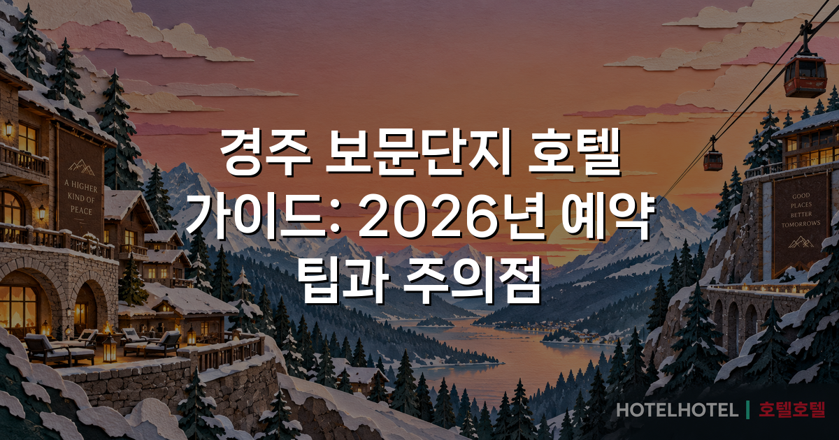 경주 보문단지 호텔 가이드: 2026년 예약 팁과 주의점