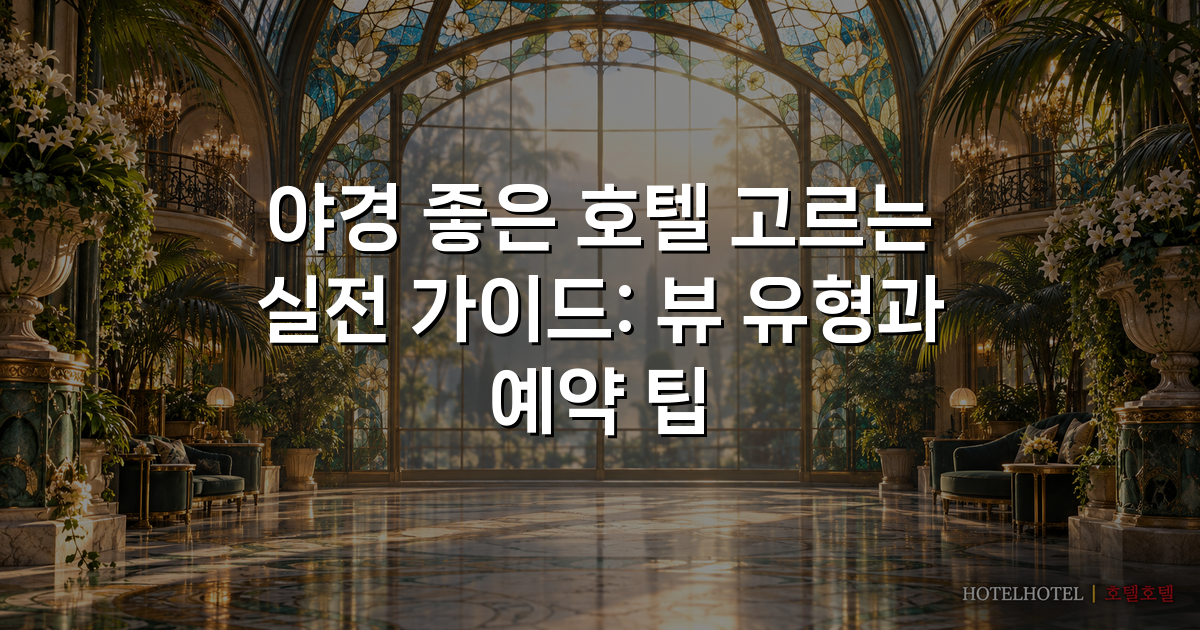야경 좋은 호텔 고르는 실전 가이드: 뷰 유형과 예약 팁