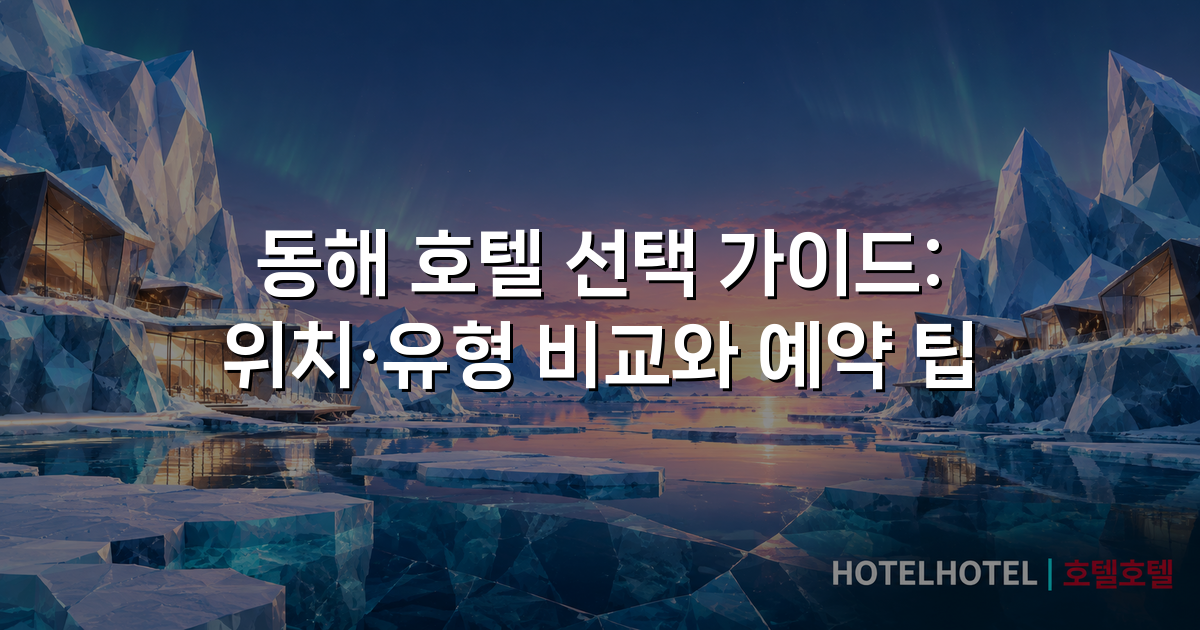 동해 호텔 선택 가이드: 위치·유형 비교와 예약 팁