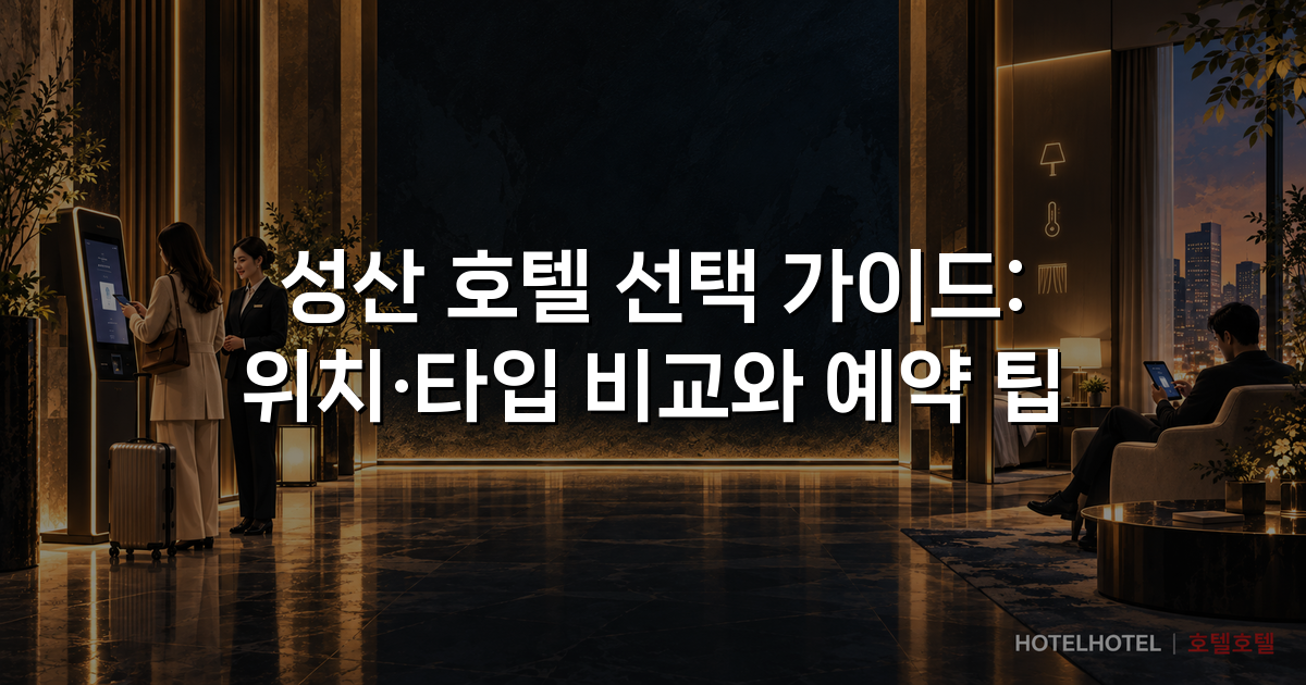성산 호텔 선택 가이드: 위치·타입 비교와 예약 팁