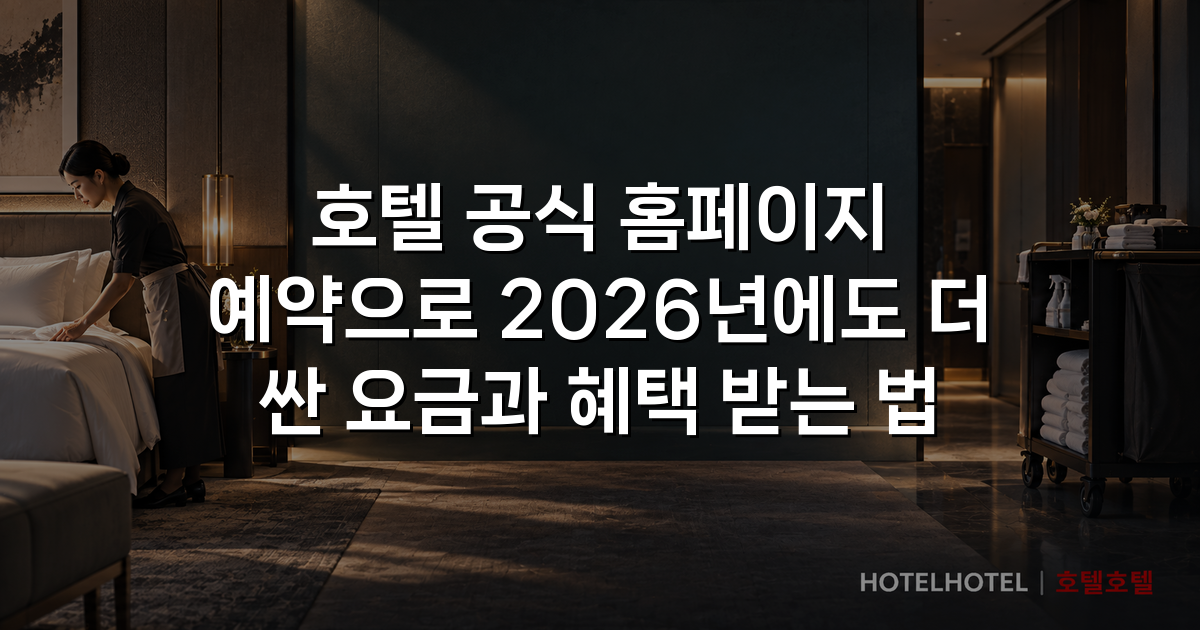 호텔 공식 홈페이지 예약으로 2026년에도 더 싼 요금과 혜택 받는 법