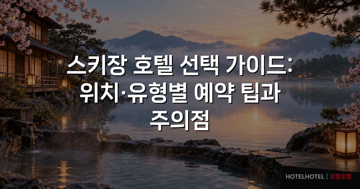 스키장 호텔 선택 가이드: 위치·유형별 예약 팁과 주의점