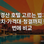 경산 호텔 고르는 법: 위치·가격대·청결까지 한 번에 비교
