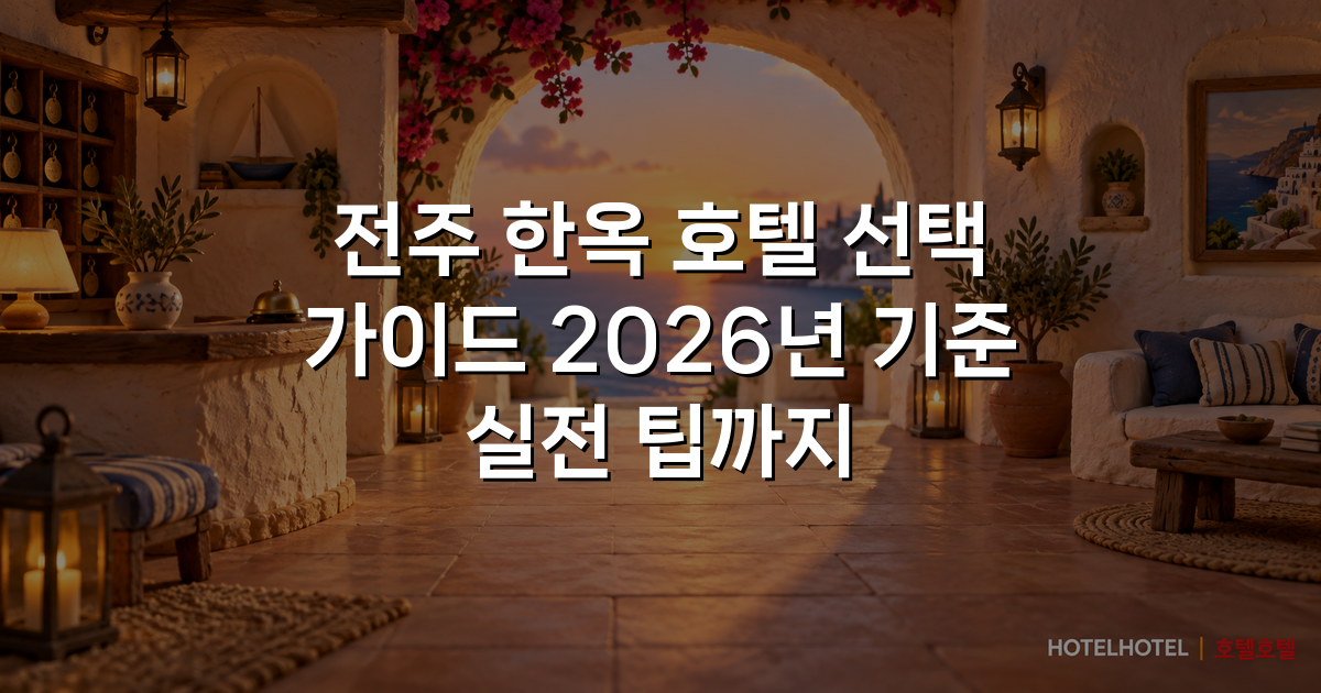 전주 한옥 호텔 선택 가이드 2026년 기준 실전 팁까지 전주 한옥 호텔 선택 가이드 2026년 기준 실전 팁까지
