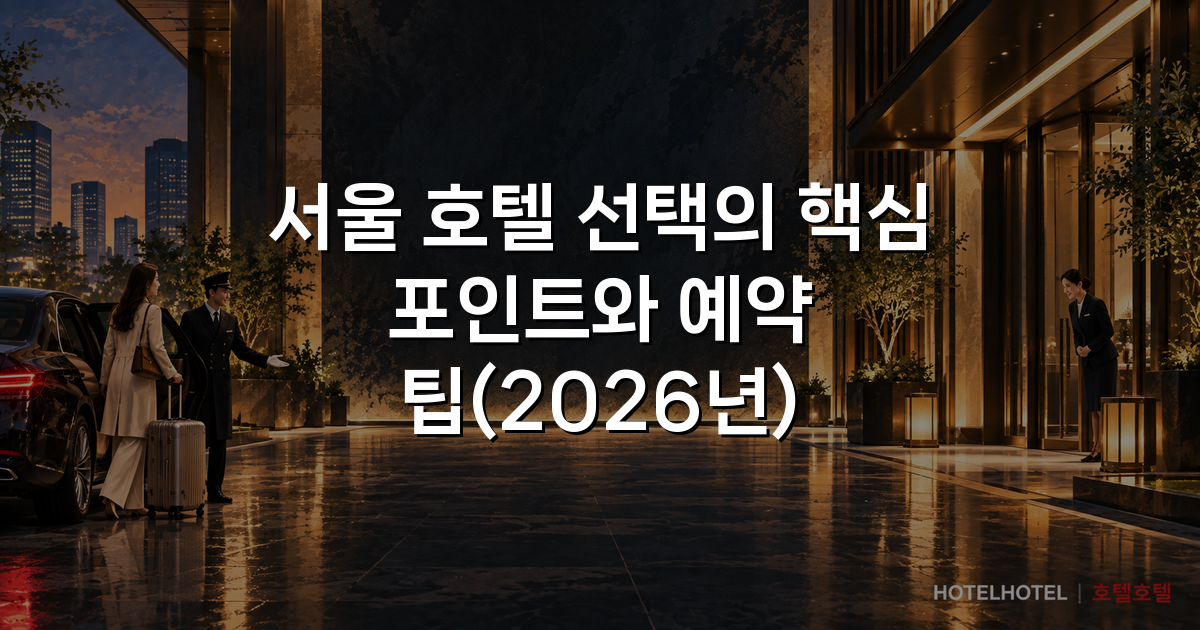 서울 호텔 선택의 핵심 포인트와 예약 팁(2026년)