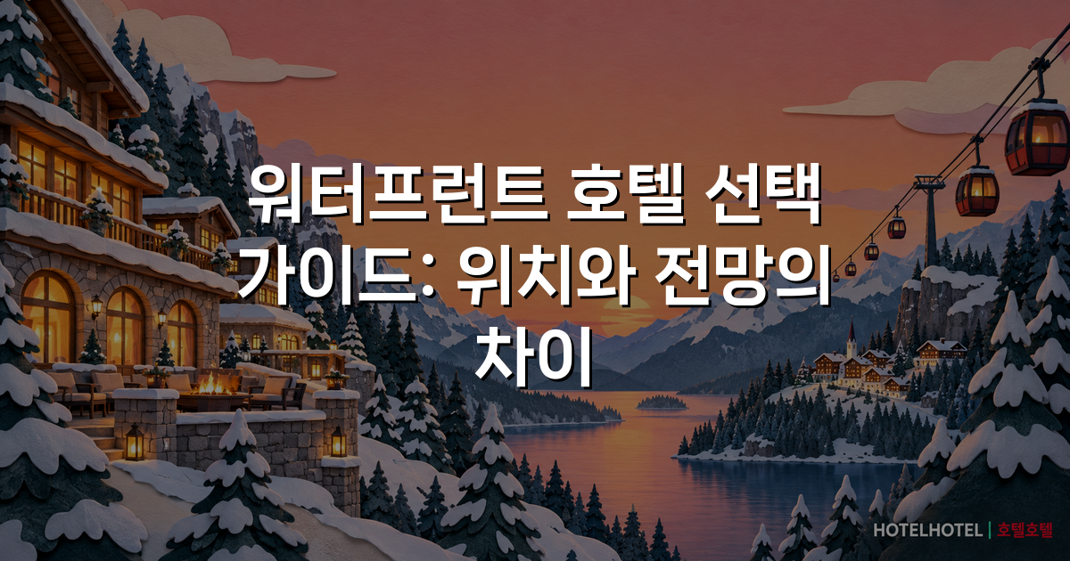 워터프런트 호텔 선택 가이드: 위치와 전망의 차이