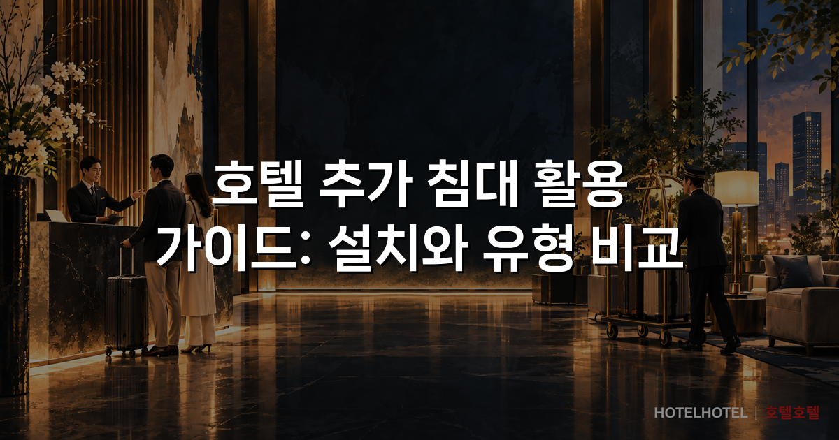 호텔 추가 침대 활용 가이드: 설치와 유형 비교