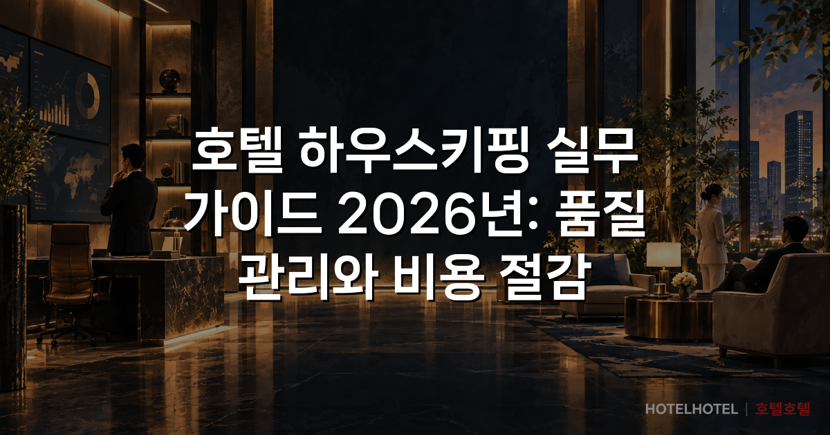 호텔 하우스키핑 실무 가이드 2026년: 품질 관리와 비용 절감