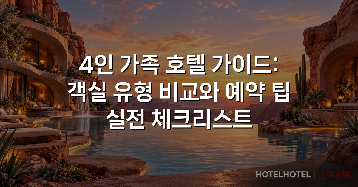 4인 가족 호텔 가이드: 객실 유형 비교와 예약 팁 실전 체크리스트