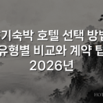 장기숙박 호텔 선택 방법: 유형별 비교와 계약 팁 2026년