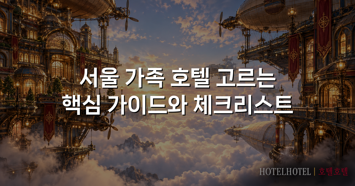 서울 가족 호텔 고르는 핵심 가이드와 체크리스트