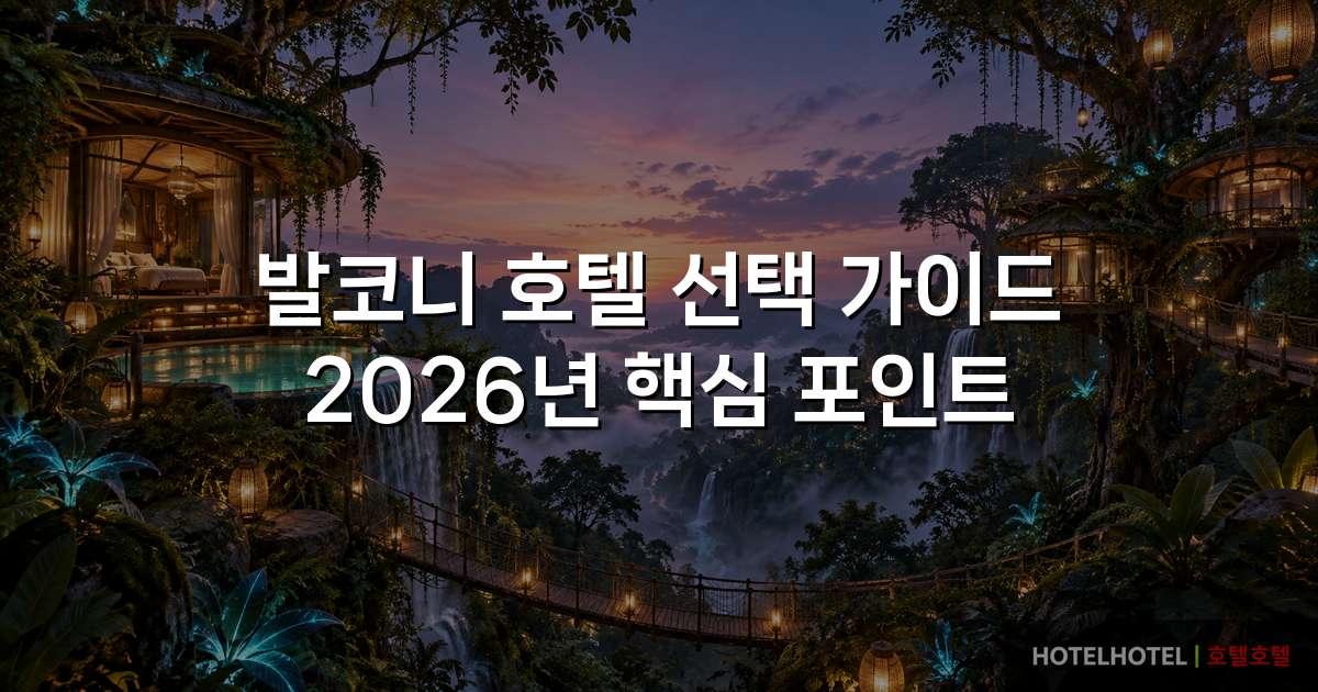 발코니 호텔 선택 가이드 2026년 핵심 포인트 발코니 호텔 선택 가이드 2026년 핵심 포인트