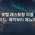 호텔 레스토랑 이용 가이드: 예약부터 메뉴까지