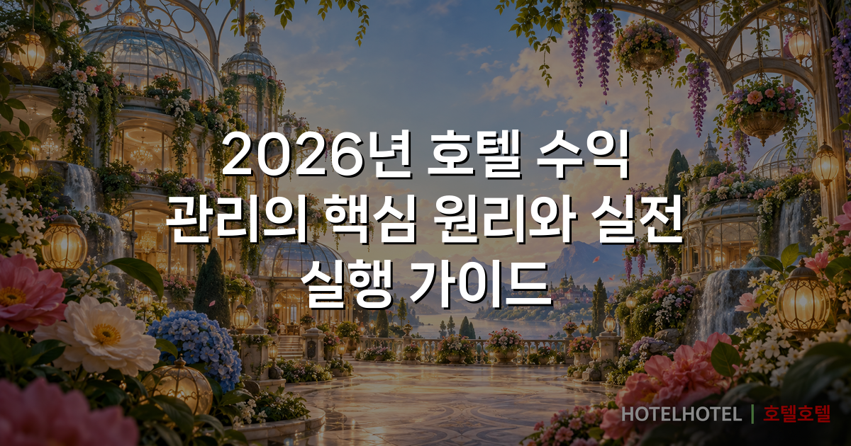 2026년 호텔 수익 관리의 핵심 원리와 실전 실행 가이드
