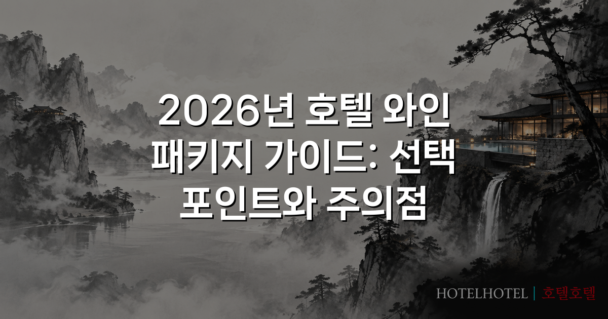 2026년 호텔 와인 패키지 가이드: 선택 포인트와 주의점 2026년 호텔 와인 패키지 가이드: 선택 포인트와 주의점