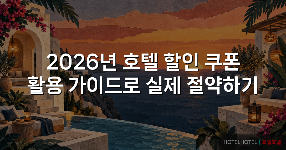 2026년 호텔 할인 쿠폰 활용 가이드로 실제 절약하기
