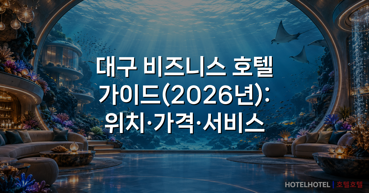 대구 비즈니스 호텔 가이드(2026년): 위치·가격·서비스