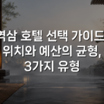 역삼 호텔 선택 가이드: 위치와 예산의 균형, 3가지 유형