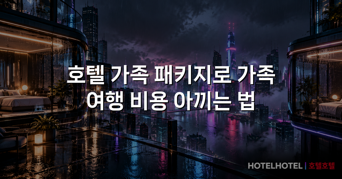 호텔 가족 패키지로 가족 여행 비용 아끼는 법